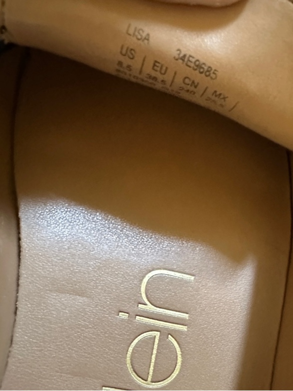 Calvin Klein Black Leather Slip-On Loafers with Gold Accent - Picture 5 of 6